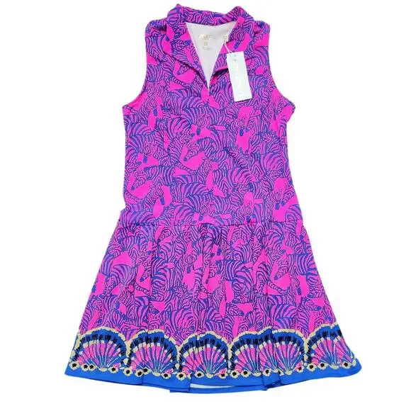 NWT Lilly Pulitzer Luxletic Federica Dress Passion Fruit Pink Wild Nights Size S - Picture 2 of 8